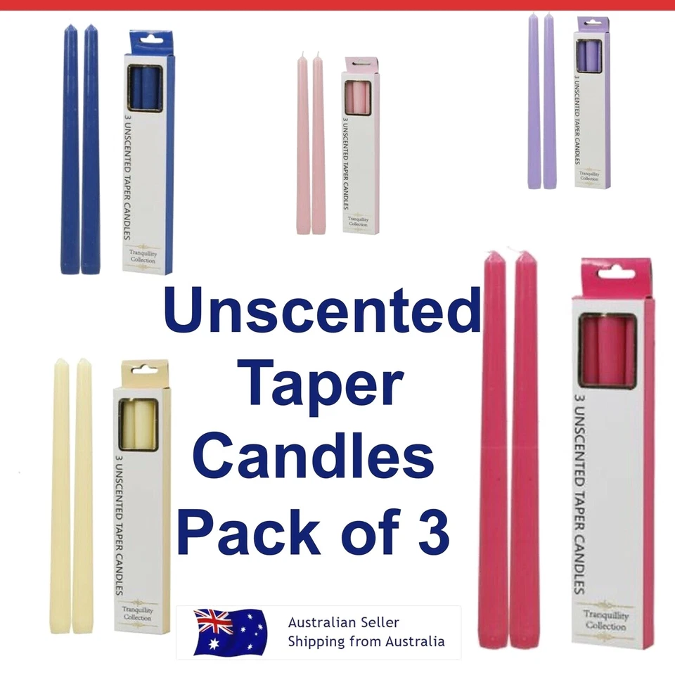 6x Coloured Unscented Dinner Candle Tapered 25cm Plain Colour Taper Candles Bulk - image 1 of 1