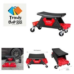 Ergonomic Rolling Stool for Garage - Automotive Creeper Seat with Tool Storage - Picture 1 of 8