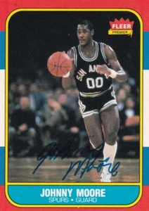 1986 Fleer Johnny Moore Card San Antonio Spurs RARE SIGNED CARD AUTOGRAPH - Picture 1 of 1