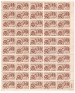 CANAL ZONE SC. 150 1958 ROOSEVELT MEDAL & CANAL ZONE MAP COMPLETE SHEET MNH YE22 - Picture 1 of 1
