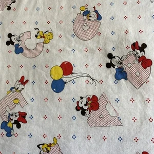 VINTAGE 1984 Mickey Mouse Babies Sheet Fabric Disney 27” x 48” Cotton Percale - Picture 1 of 5