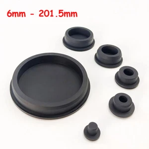 Black Silicone Rubber Round Hole Plugs Blanking End Cap Tube Pipe Insert Bungs - Picture 1 of 94
