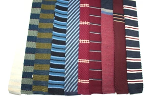 LOT OF 10 STRIPES TRUNK TIES KNITTED wool silk cotton mixed ties. F78985 - Picture 1 of 1