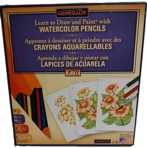 Generals Pencil Learn 6 Watercolor Pencils Paint Techniques Now Kit #70 USA Made - Picture 1 of 15