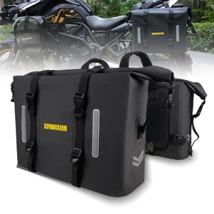 2x 30L Waterproof Motorcycle Tail Saddle Bag Storage Roll Bag Universal Side Bag - Picture 1 of 11