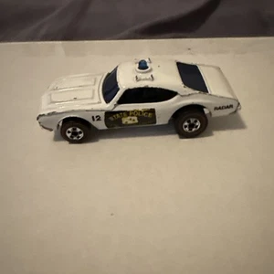 Hot Wheels Redline Olds 442 State Police Cruiser 1969 White - Made In Hong Kong - Picture 1 of 10