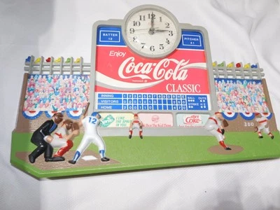 RARE 1991 Coca-Cola Classic / Baseball Scoreboard Wall Clock by Burwood USA EUC - Image 1 of 4
