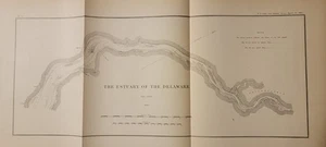 1883 Coast Geodetic Survey Apéndice 8 mapa estuario Delaware River Pennsylvania - Imagen 1 de 10