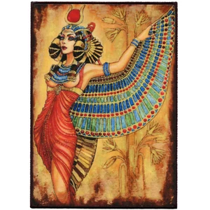 Pharaoh Cleopatra With Wing Embroidered Iron-on FotoPatch - Picture 1 of 2