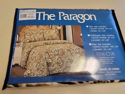 Juego de edredón estampado gato salvaje talla doble #66527 microfibra poliéster NOS THE PARAGON Foto 1 de 4