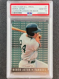 1995 Fleer MLB Prospects Licensor Logos On Back Derek Jeter PSA 10 - Bild 1 von 1