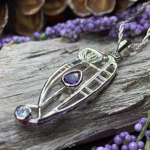 Collana Mackintosh Scozia scozzese art deco donna ciondolo fiore 925 - Foto 1 di 9