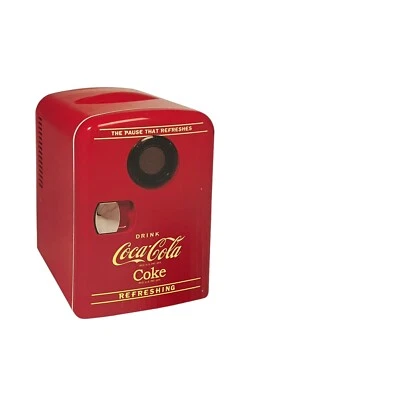 Coca-Cola Portable Mini Cooler with builtin Bluetooth Speaker 4 Liter Retro - Image 1 of 4
