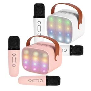 Bluetooth Speaker With 2 Microphones Portable Karaoke Machine For Party KIDS - Picture 1 of 18