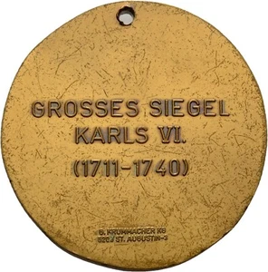Medaille Bronze 38 mm/ 22,1 g Siegel Karl VI. Österreich Münze Original#CVA39 - Bild 1 von 2