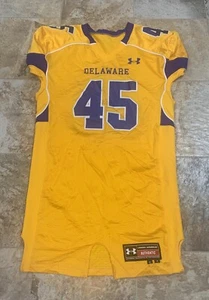 University of Delaware Blue Hens #45 Under Armour yellow football jersey XL sewn - Picture 1 of 6