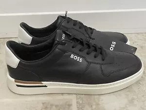 Boss LEATHER CUPSOLE TRAINERS WITH SIGNATURE DETAILS ( Size 44). - Picture 1 of 13