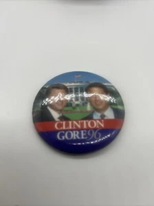 Clinton Gore Official 1996 Campaign Button President - Picture 1 of 4