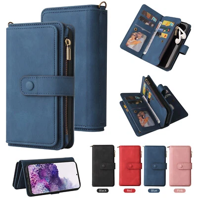 Zipper PU Leather Flip Wallet Case Phone Case Cover for Samsung S20 FE A23 A03 - Image 1 of 4
