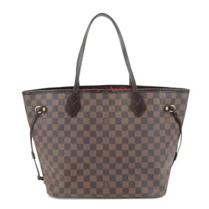 Auth Louis Vuitton Damier Neverfull MM Tote Bag Damier Ebene N51105 Used - Picture 1 of 24