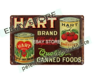 1940s Hart Brand Fruits Vegetable Canned Foods metal tin sign metal wall art - Image 1 of 4