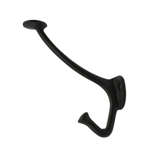 24 - Black Cast Iron Heavy Duty Coat Hook w/Matching Screws-Wall Hooks-5.5" Tall - Picture 1 of 5