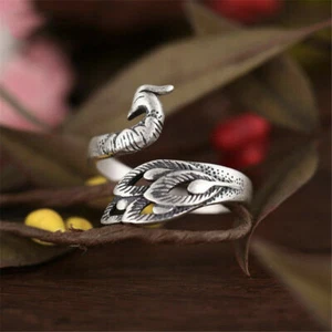 Elegante Ciondolo Argento Sterling 925 Moda Pavone Fenice Taglia Unica Adatto a tutti - Foto 1 di 8