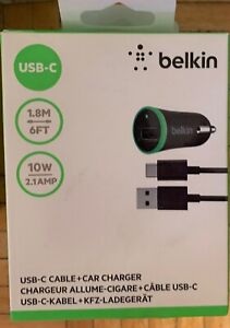 Belkin 6FT USB C Cable + 10W Car Charger - NEW 