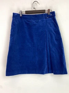 Laura Ashley Blue Corduroy Cotton Blend Skirt with Pockets UK 12 - Picture 1 of 9
