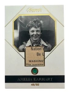 Tarjeta Amelia Earhart edición recuerdo #82 con piedras preciosas de ónix verde 48/50 - Imagen 1 de 4