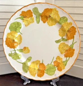 Nasturtium by METLOX POPPYTRAIL VERNON Ware 10.75" Dinner Plate Yellow Flower - Picture 1 of 3