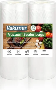 Vacuum Sealer Bags 2 Pack 11''X60' Rolls for Food, Seal a Meal, Commercial Grade - Picture 1 of 12