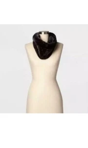 A New Day Women's Mini Faux Fur Cowl Snood Scarf Neck Warmer Black - Picture 1 of 5