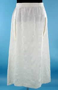 VTG Women's Antique Edwardian Early 1900s Off White Textured Checked Skirt M/L - Picture 1 of 14