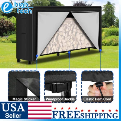 HOMEYA 8FT Waterproof Firewood Log Rack Cover Heavy Duty Outdoor Wood Holder Protector