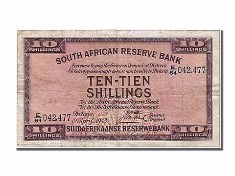 [#103601] Banknote, South Africa, 10 Shillings, 1943, 1943-04-12, EF Cover