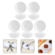  10 Pcs White Melamine Dish Cake Tray Condiment Storage Plates