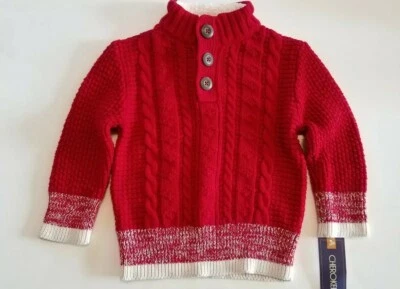 Nuevo suéter de terciopelo rojo Cherokee para niños pequeños talla 18 meses Foto 1 de 4
