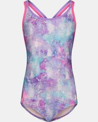 UNDER ARMOUR Girls UA In the Mix Crisscross Back 1-Piece Swimsuit NWT Size: 12 - Image 1 of 4