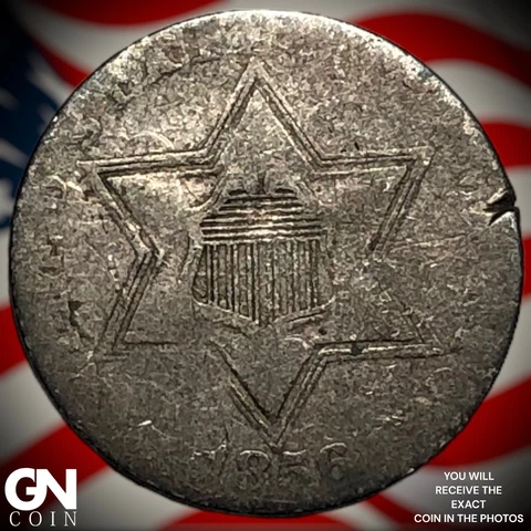 1856 3 Cent Silver Piece  Q5475 Cover