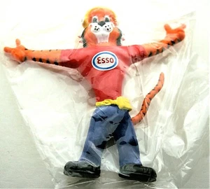 Vintage Premium Esso Öl & Gas Promo biegbare Tigerfigur Neu aus altem Lagerbestand auswendigem Warenkorb 1980er Jahre - Bild 1 von 3
