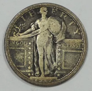 Cuarto de dólar Standing Liberty 1917-D Ty-1 MUY BUENO plata 25c - Imagen 1 de 4