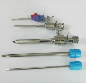 Laparoscopic Safety Trocar With Cannula Obturator 3mm 5mm 10mm Instruments Set - Picture 1 of 10