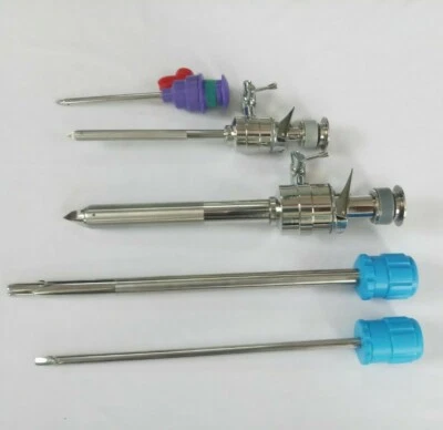 腹腔镜安全三轮车带 Cannula Obturator 3 毫米 5 毫米 10 毫米仪器套装 — 第 1/4 张图片