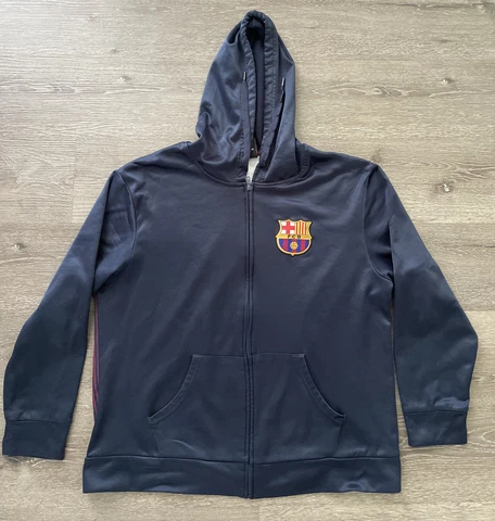 FC Barcelona pullover Club Navy Jacket Hoodie Sweater Size. XL  Youth BARCA Cover