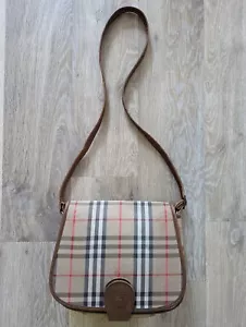 Burberry Vintage Ladies Cotton Check Tartan Haymarket Shoulder Bag Crossbody Bag - Picture 1 of 12