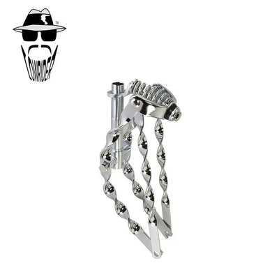 Original Lowrider 12" BENT 1" Chrome Suspension Retro FULL Flat Twisted Fork. - Image 1 of 2