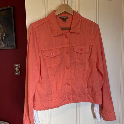 Tommy Bahama Two Palm Raw Edge  Button Front Jacket-size Medium MSRP:  $138 - Image 1 of 3