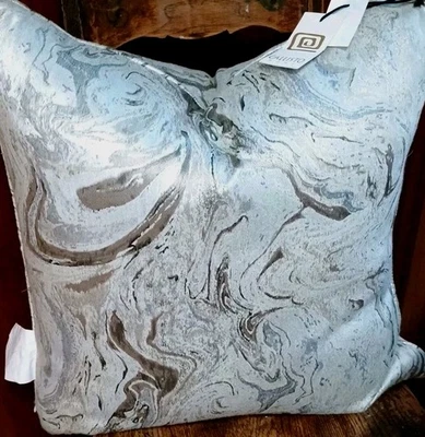NWT Callisto Home Decorative Throw Pillow 24" X 24" Duck Feather Fill Beige Gray - Image 1 of 4