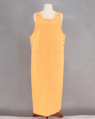 NWOT DENIM & CO. Orange Maxi Overall Jumper Dress Size 1X - Image 1 of 4